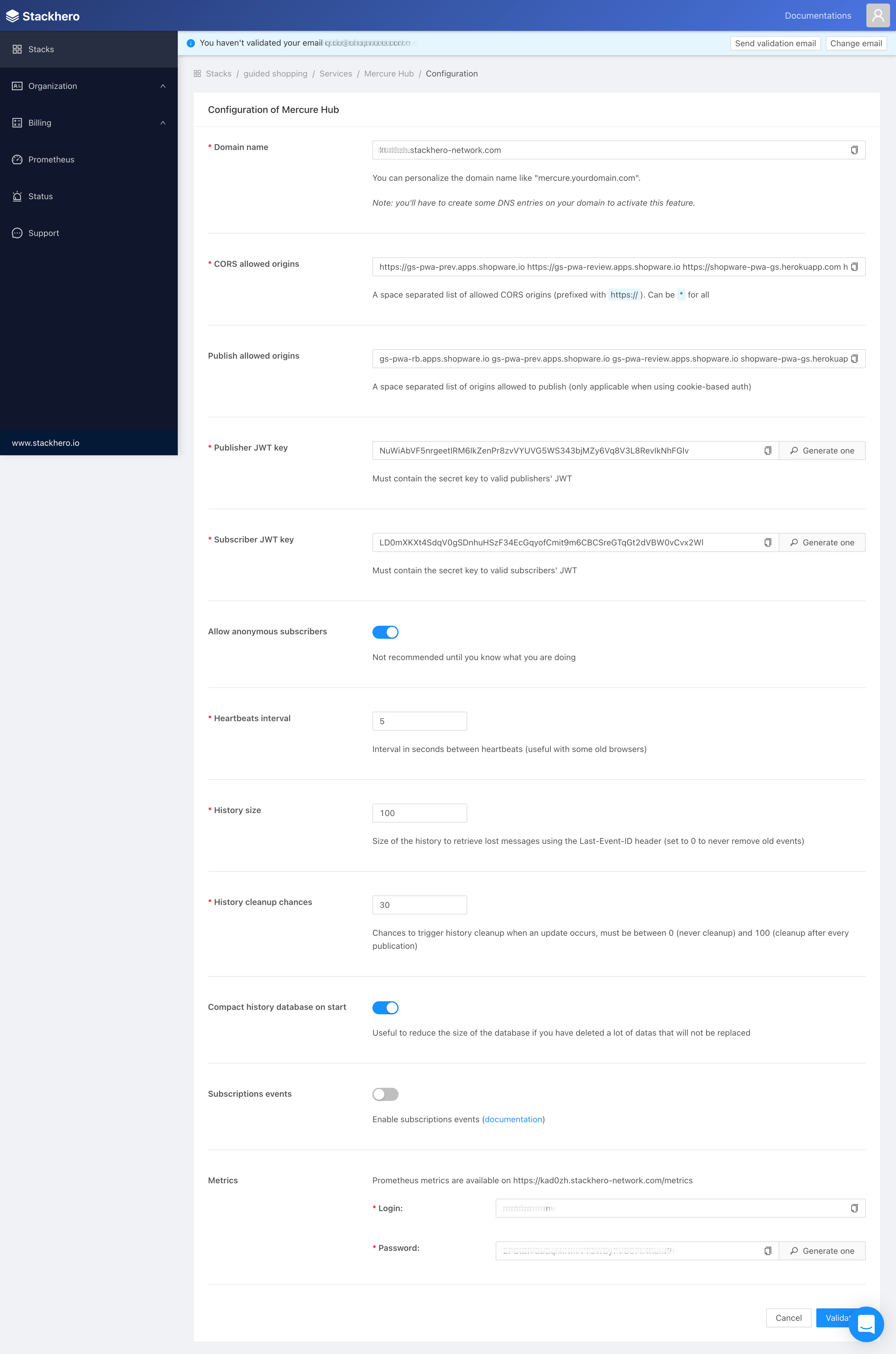 Mercure configuration